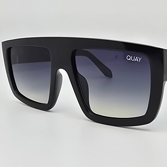 Quay Australia Get In Line Black Frame Green Smoke Gradient Lens Sunglasses 57mm main image 12